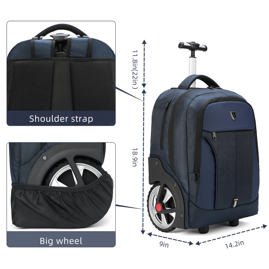 RUCYEN Rolling Luggage Backpack With Wheels Travel Suitcases Large Capacity Trolley Bags Multifinonal Backpack Laptop Bags