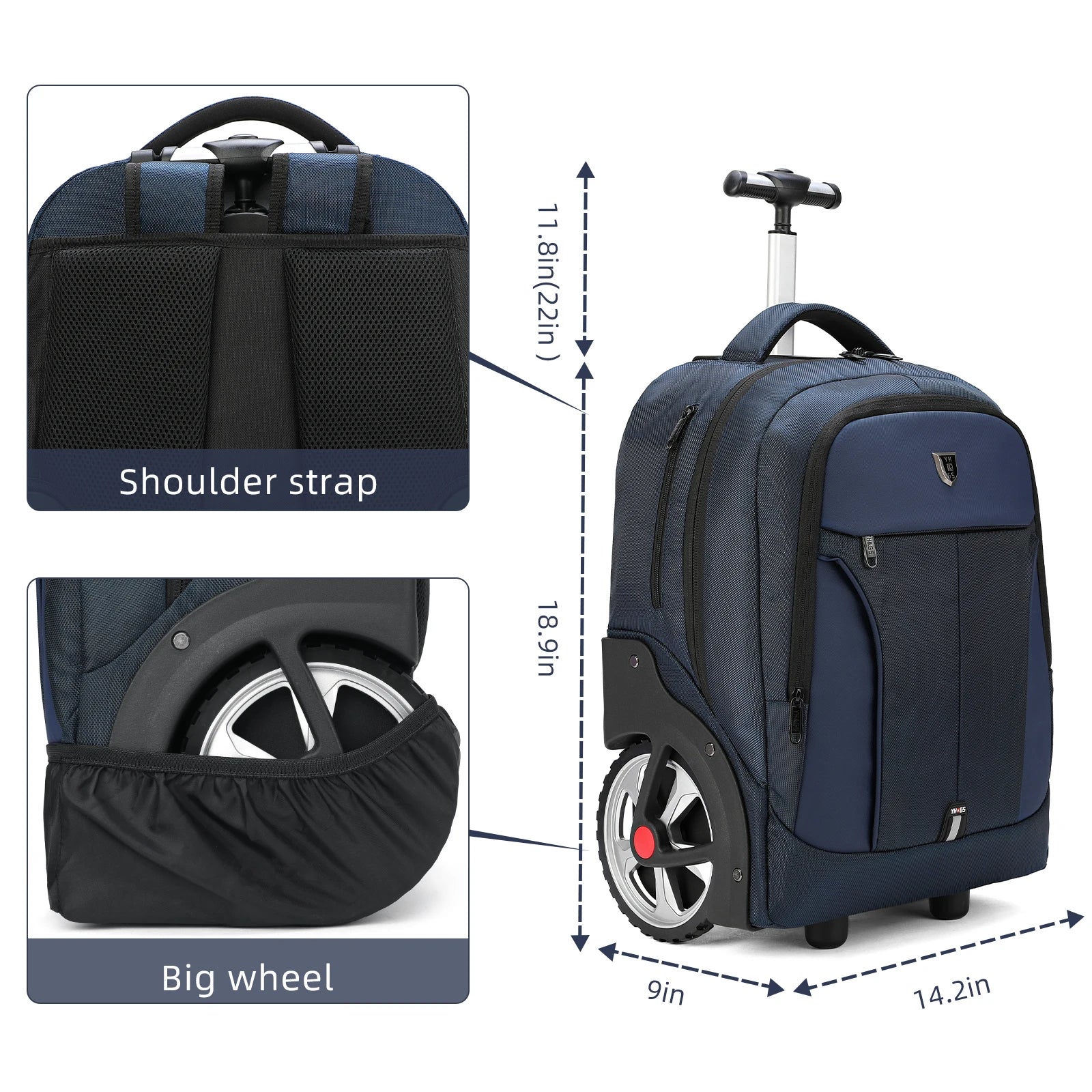 RUCYEN Rolling Luggage Backpack With Wheels Travel Suitcases Large Capacity Trolley Bags Multifinonal Backpack Laptop Bags