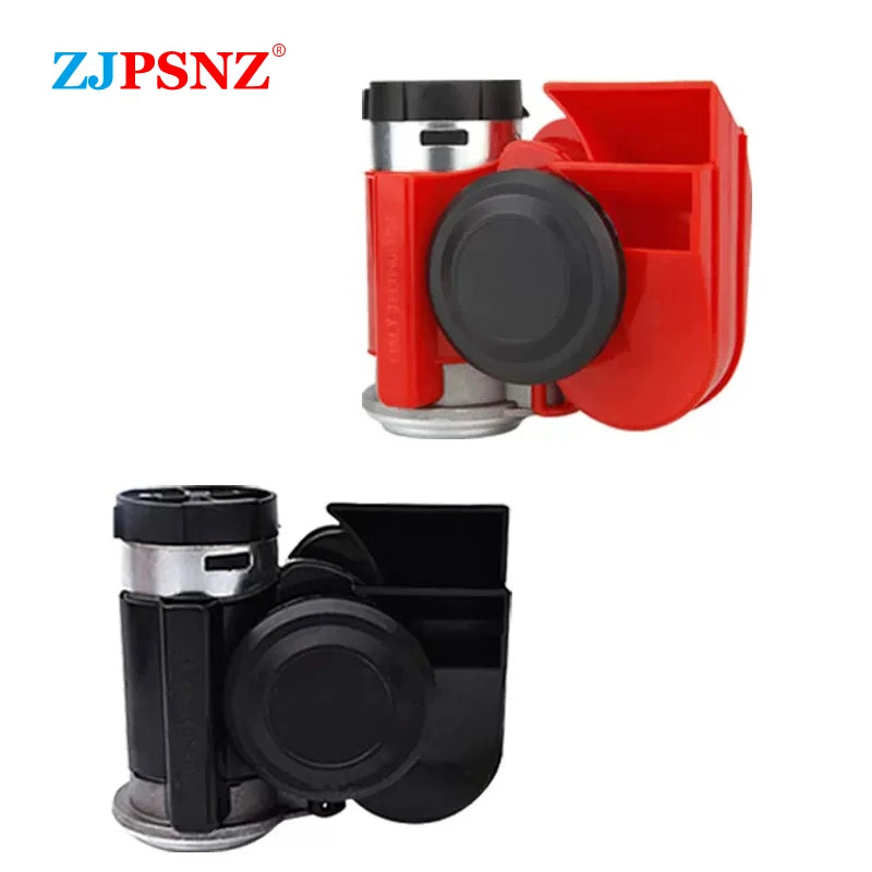 12V Compact Dual-tone Horn Electric Air Horn Super Loud Honking Horn Waterproof For Motorcycle Car Boat Modification