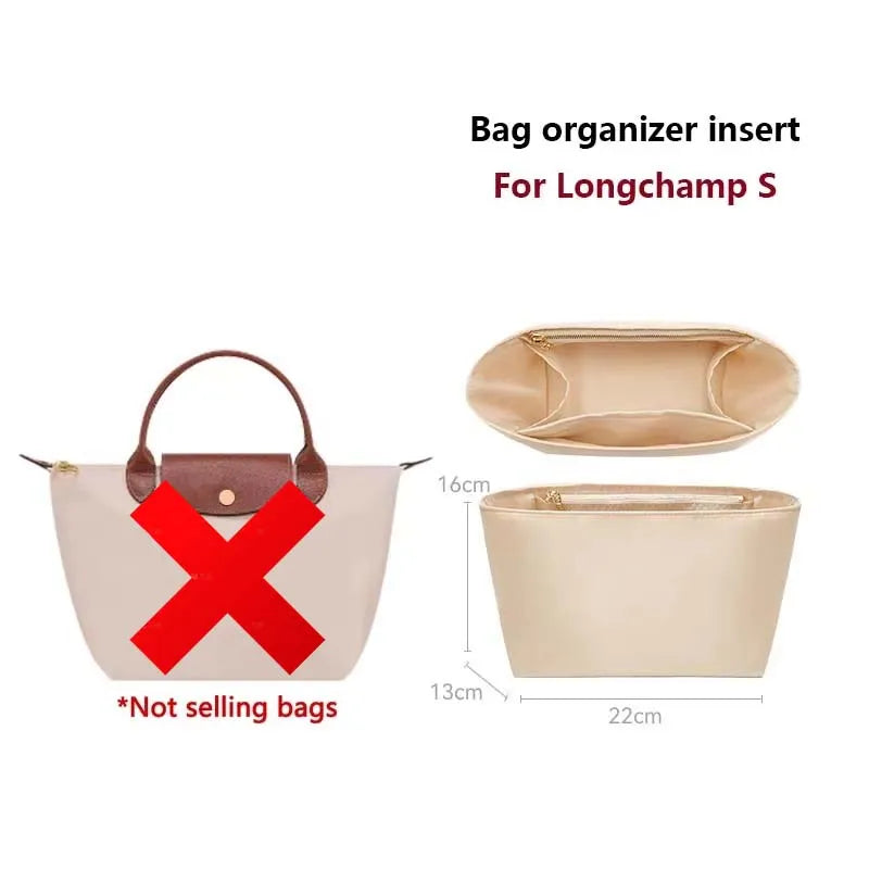 Bag organizer insert for Longchamp bag nylon material super strong fit bag support handbag insert bag accessories