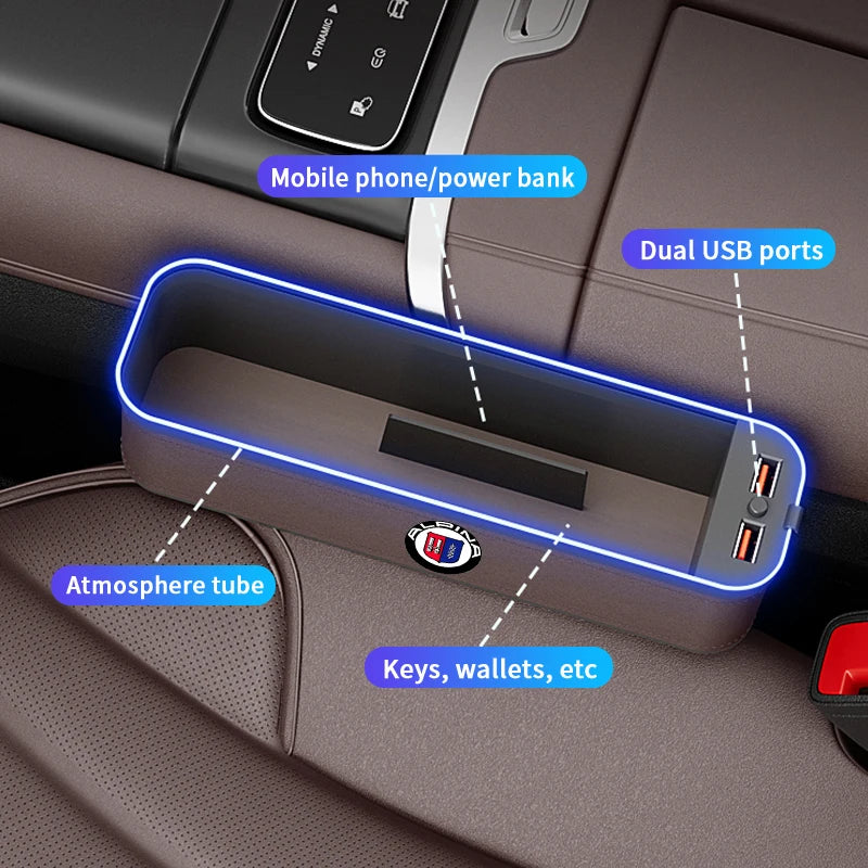 For ALPINA B3 B4 B5 B7 B8 D3 D4 D5 XD3 XD4 XB7 G05 G10 G20 G30 G60 G82 E60 E87 E92 F10 F20 F30 Car Seat Gap Festoon Storage Box
