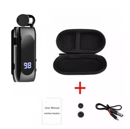 K55 Lavalier Business Cuffie Bluetooth 5.2 Tempo di conversazione/musica 20 ore, display digitale a LED, auricolari wireless con