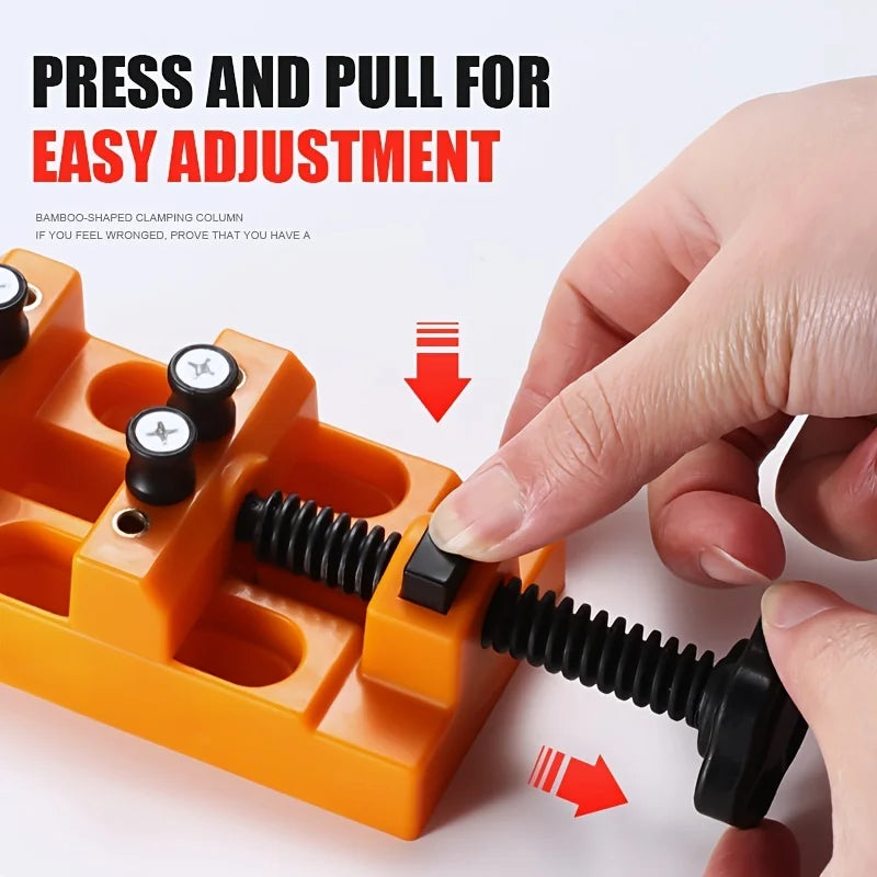 Mini Universal Flat Clamp with Parallel Table Pliers for Watch Repair, Sculpture Craftsmanship Jewelry Black/Orange
