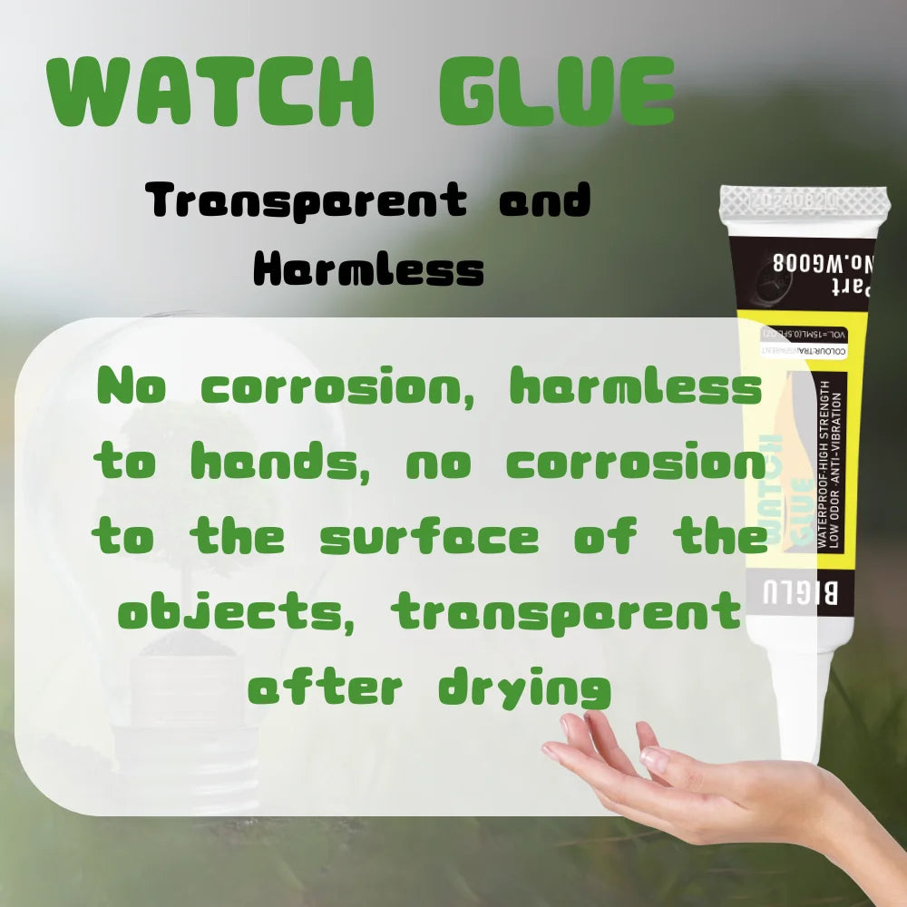 BIGLU Transparent Waterproof Soft Repair Smart Watch Glue Seal Metal Glass Jewelry DIY Cover Frame Adhesive 15ml