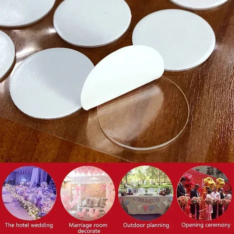 100/200PCS round glue dots Strong seamless fixing sticker for Home school DIY crafts transparent acrylic double-sided adhesive