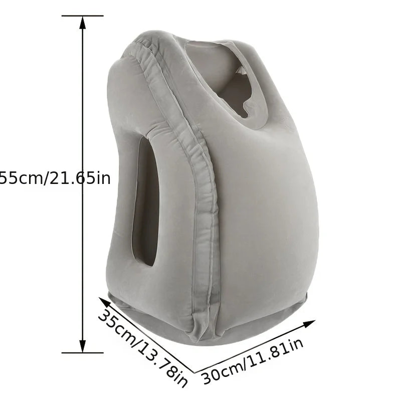 New Pattern Inflatable Travel Pillow Portable Chin Support Neck Pillow for Airplane Car Bus Train Office Nap Rest Support Pillow