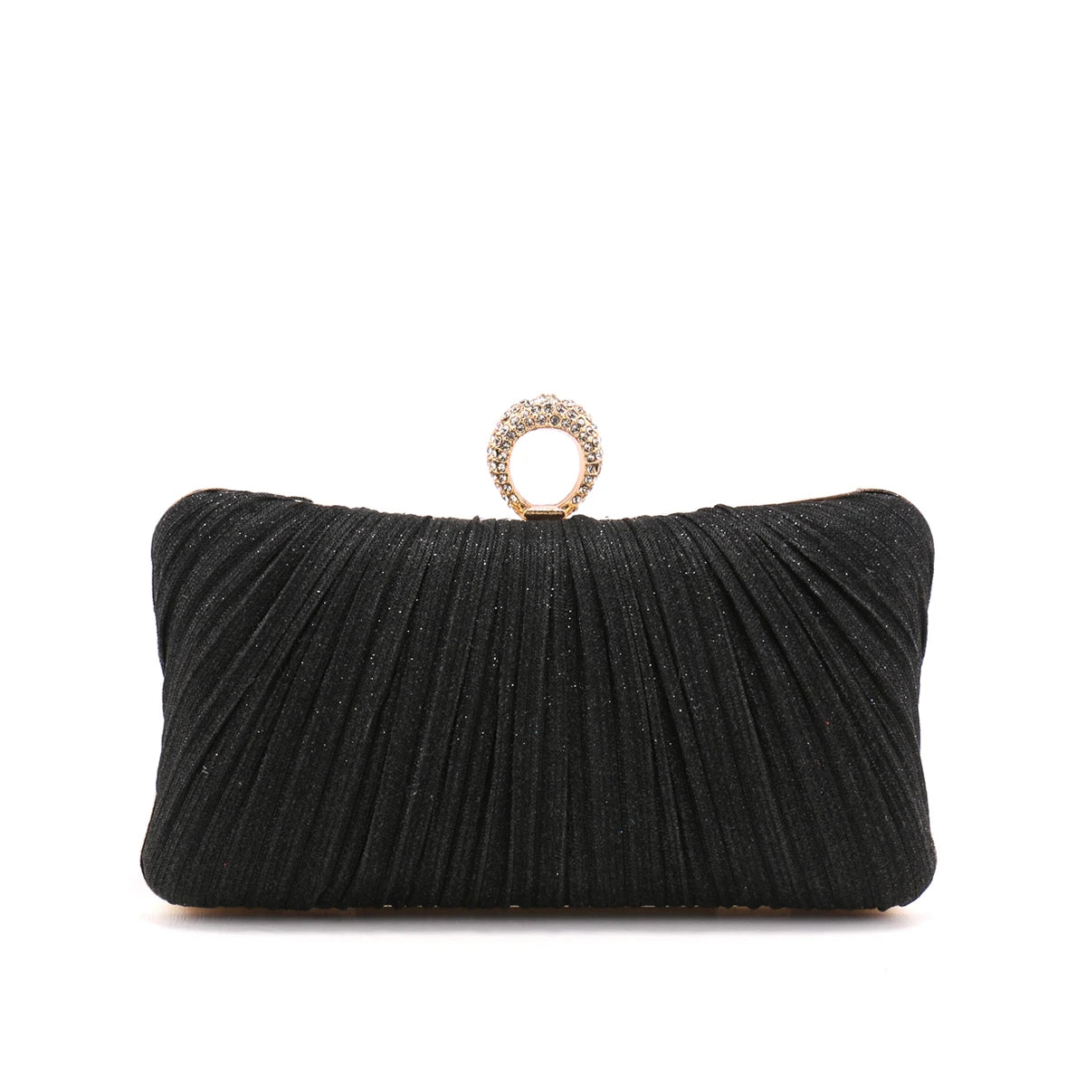 Valentine's Day Evening Bags Finger Ring Diamonds Clutch Ruched Fashion Prom Dinner Handbags With Chain Purse