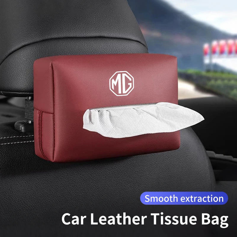 Car Seatback Tissue Box Holder Armrest Paper Case Napkin Storage Bag For Morris Garages MG 6 3 5 7 TF ZR ZS HS GS RX8 350 550