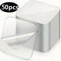 50pcs Double Sided Wall Sticker, Waterproof Adhesive Tape, Square Nano Transparent Tape Sticker, Multi-purpose Double-sided Tape, Strong Adhesive Patch For Household, Home Essentials