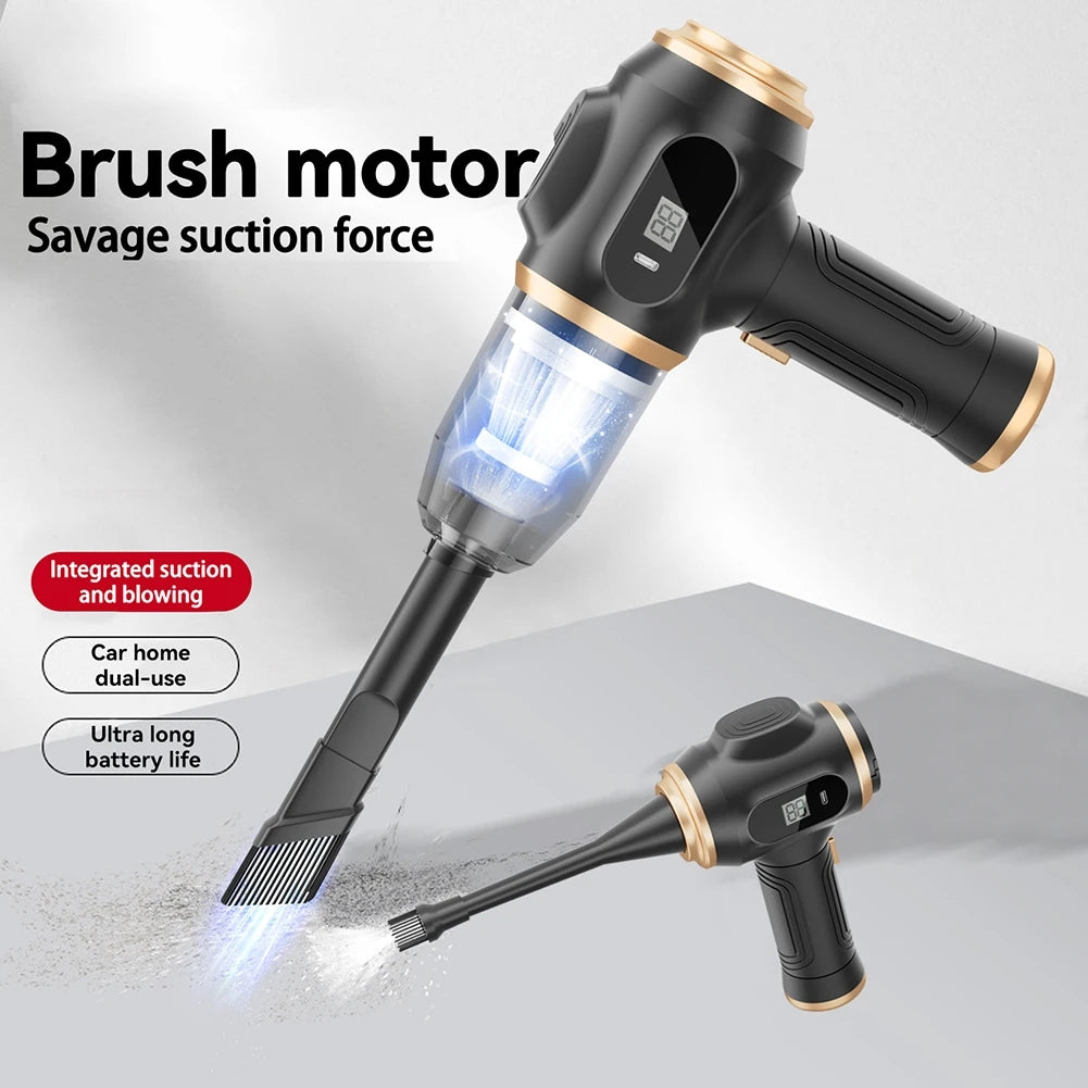 For Car Interior For Home Use USB Charging Vacuum For Effective Cleaning Extended Flat Suction Head Thick Suction Head