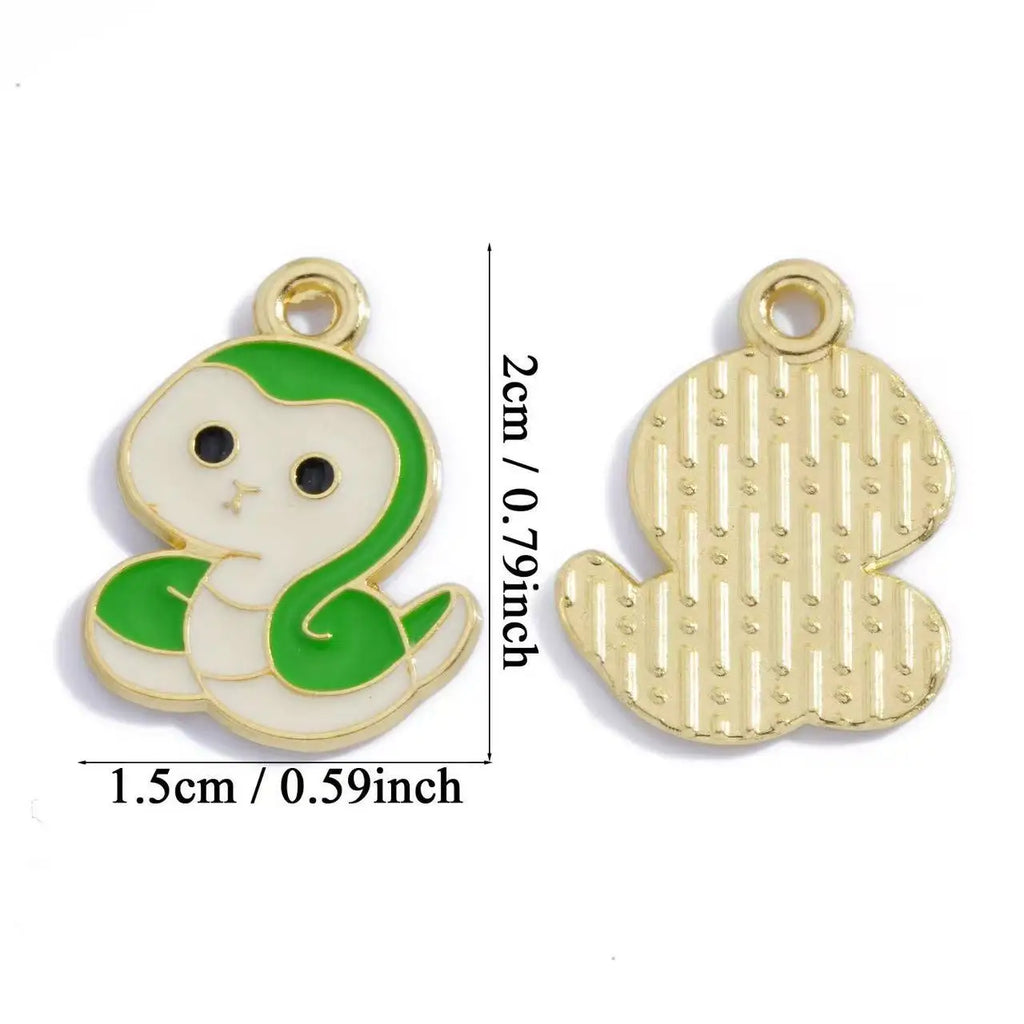 12pcs DIY Jewelry Accessories Drip Oil Cartoon Cute Twelve Zodiac Animals Handmade Material Pendant Pendant Accessories