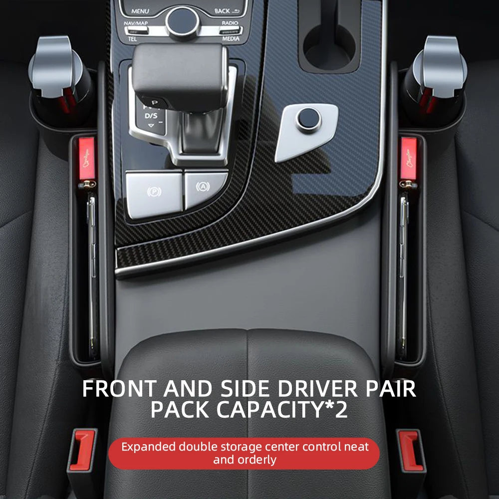 Car Seat Gap Water Cup Holder Leather Universal Crevice Side Storage Box Driver Front Auto Seat Gap Filler Organizer In the Car