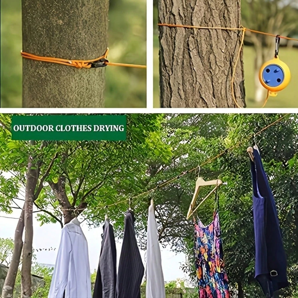 1PC Portable Retractable Clothesline Outdoor Travel Camping Hotel Windproof Anti-slip Laundry Hanger Drying Rope Accessories