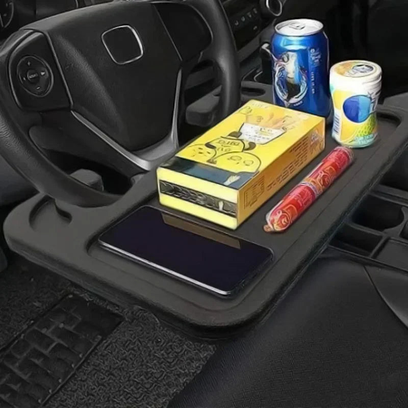 Universal Car Steering Wheel Tray Multipurpose Stand for Laptop Food Eating Portable Desk Fits Most Vehicles