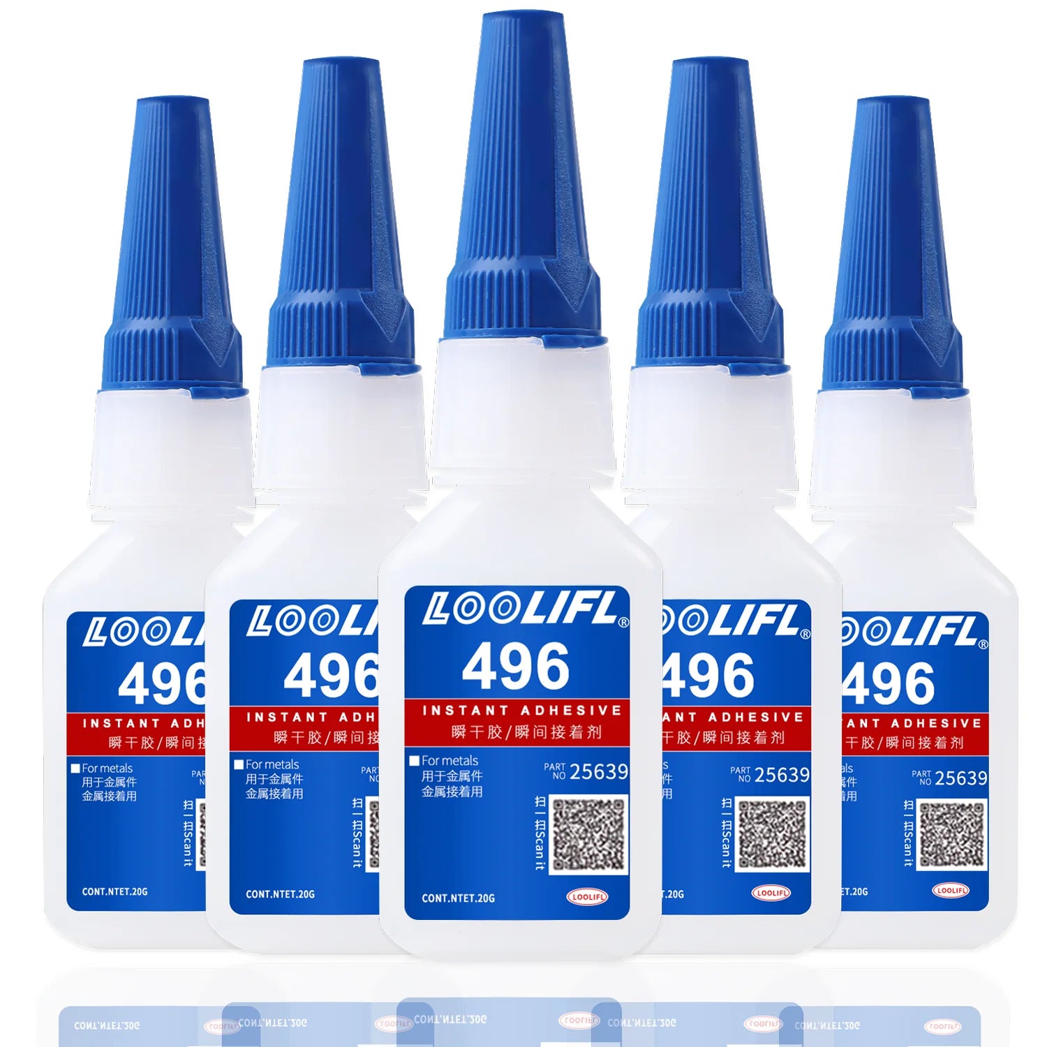 Loolifl New Upgraded 1-25Pcs Super Glue 496 Strong Cyanoacrylate Instant Adhesive, Quick-Drying in 5 Seconds, Waterproof and Stable, Universal Bonding Tool