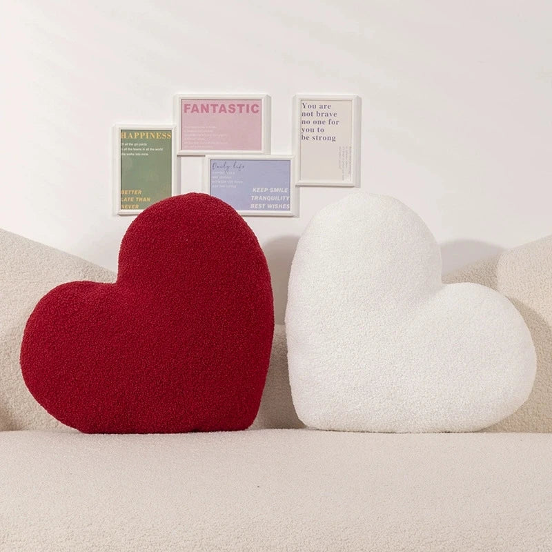 Ins Heart Shaped Pillow Love Throw Pillows Valentines Day Gifts Living Room Decor Soft Plush Seat Cushion/Back Cushions Pillows