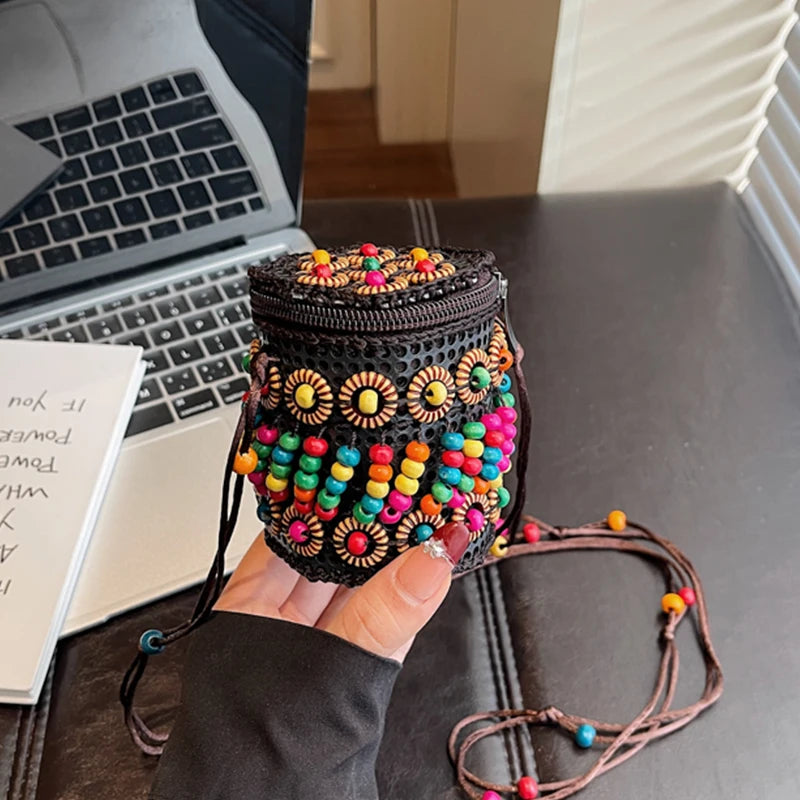 Vintage Bag Ethnic style Handbag Bohemian Summer Crssobody Coin Bag Fashion Lipstick Pack Lady Versatile Clothing accessory