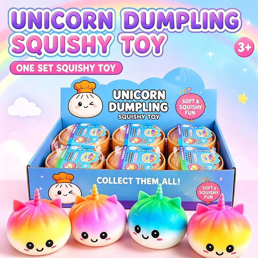 Kawaii Purple Unicorn Dumpling Squishy Giant Bao Bun Squeeze Fidget Anti Stress Anxiety Relief Office Desk Decor Gift Idea