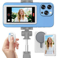 Vlog Selfie Monitor Screen Compatible with Phone, Magnetic Wireless Rear Camera Phone Monitor with 164FT Range, Live Streaming (White)