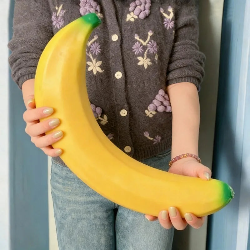 Giant Banana Squishy Toy Fake Banana Squeeze Toy Squishy Stress Relief Fidget Toy Slow Rising Desk Accessory for Adults Gifts