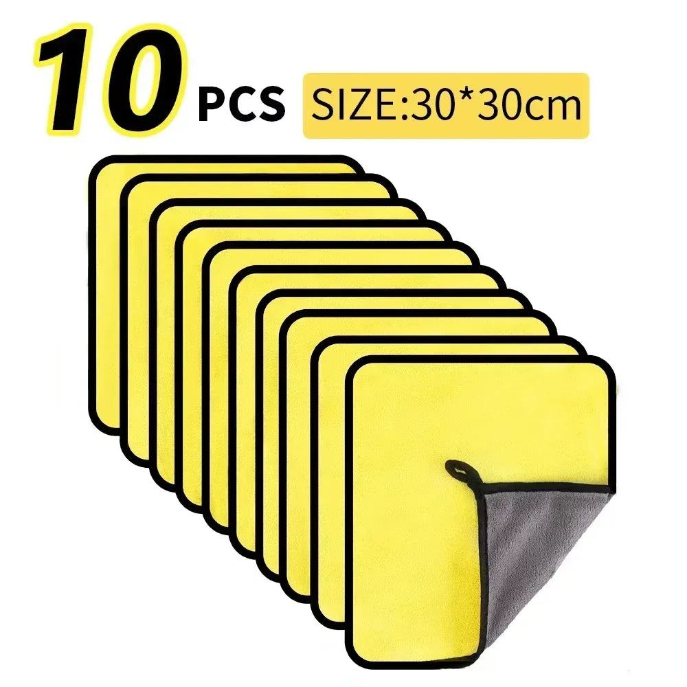10-1Pcs Microfiber Cleaning Towel Car Cleaning Cloths Professional Detailing Car Drying Microfiber Towel Wash Towels Accessories