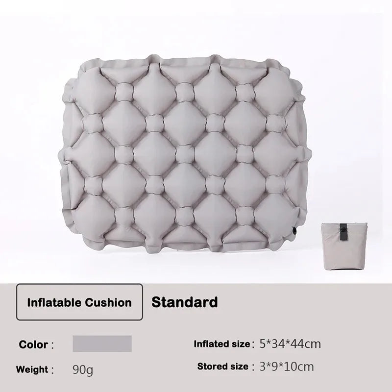 Portable Inflatable Seat Cushion Lightweight Travel Air Sitting Pad Moisture and Water Resistant Camping Chair Mat for Outdoor