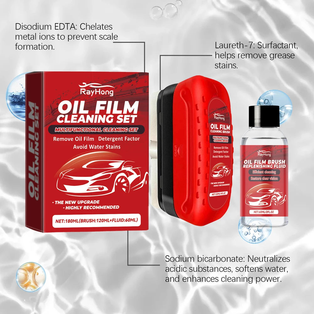 Car Glass Oil Film Remover Windshield Oil Film Cleaner Glass Sponge Cleaning Brush Glass Polishing Agent Car Maintenance Tools