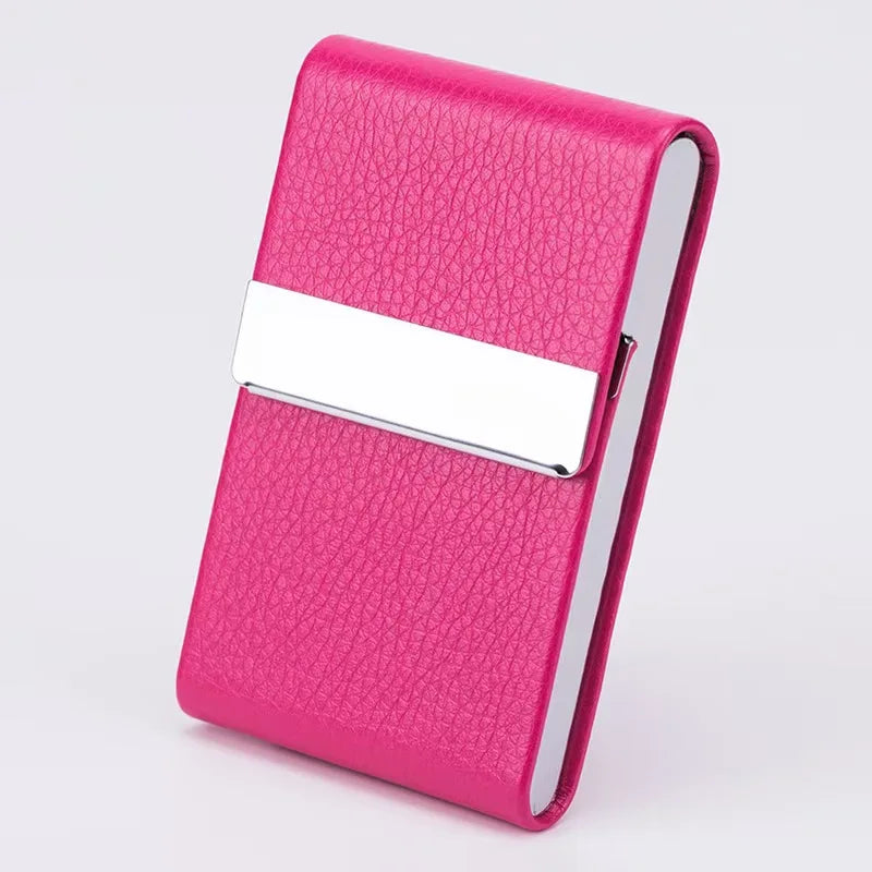 Slim 7 Slot Cigarette Case for Women I Automatic Pop-Up Mini Leather Holder l Shockproof Metal Core & Pastel Colors Gift Box