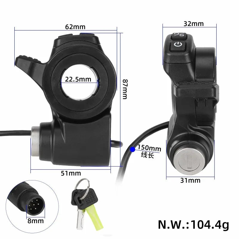 Suitable for Kukirin G2 Master Scooter Acceleration Throttle Switch Lock Switch with Lock Switch Finger Dial Accessories