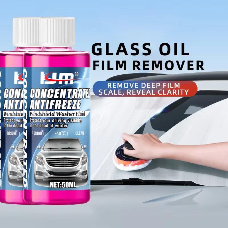 KJM 50ml Concentrated Windshield Washer Fluid -40℃ Anti-Freeze with Oil Film Remover And Glass Cleaning Properties