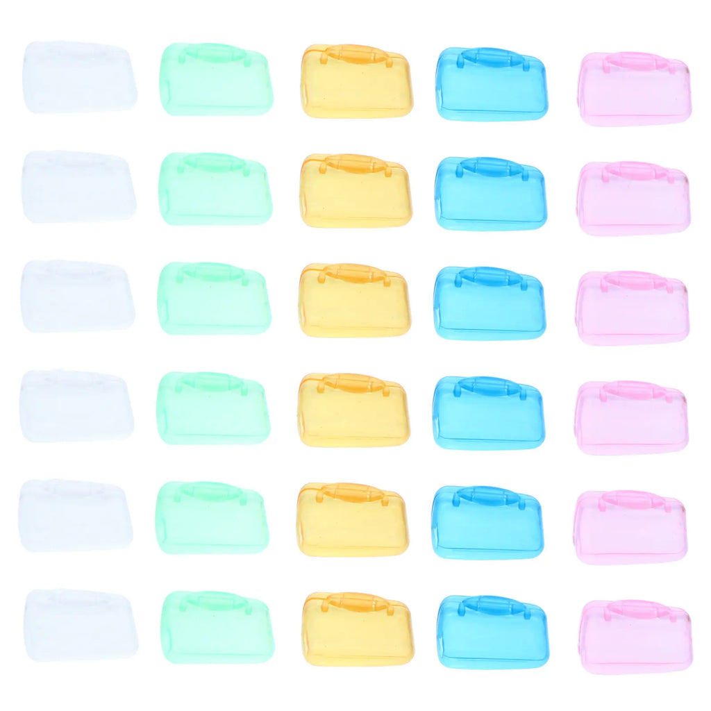30Pcs Portable Toothbrush Cover Dustproof Plastic Travel Storage Toothbrush Protective Cap for Outdoor Camping Hygiene