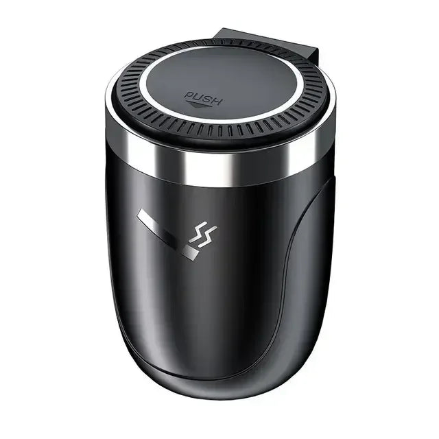 Car Ashtray With LED Light Universal Alloy Ash Tray Aluminum Cup Smokeless Auto Ashtray Flame Retardant Cigarette Holder Box