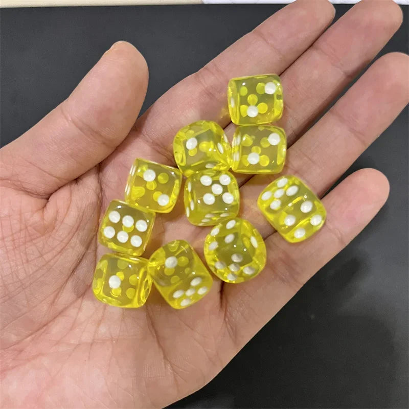 50pcs/Pack High Quality New 12mm Acrylic Transparent D6 Point Dice #12 Round Corner Boutique Dice