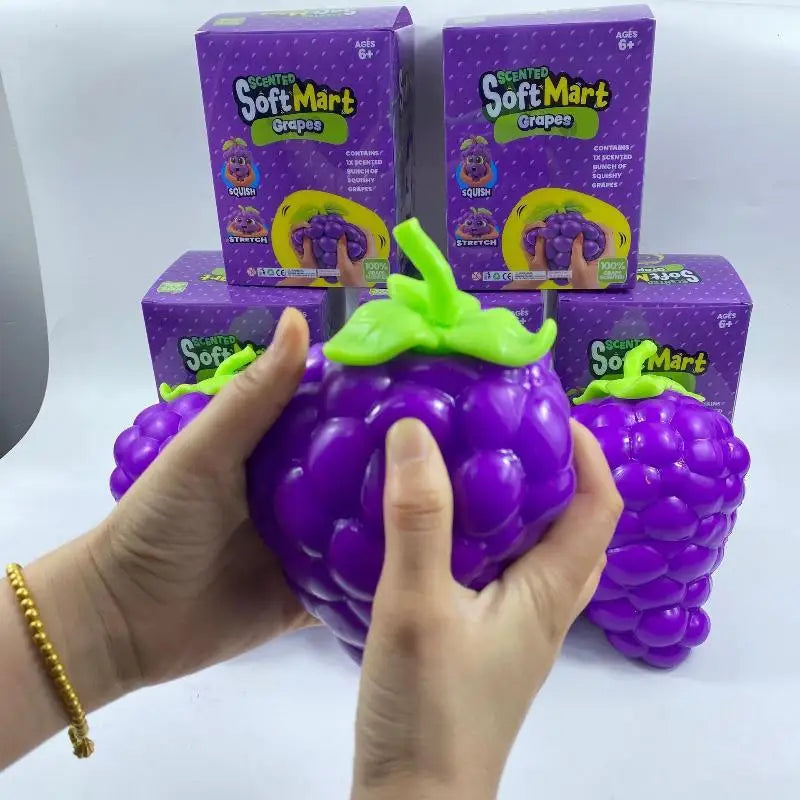 1PC Grape Squishy Toy Realistic Bunch Squeeze Natural Scent Portable Relaxation For Gift Daily Anxiety Release Slow Rising