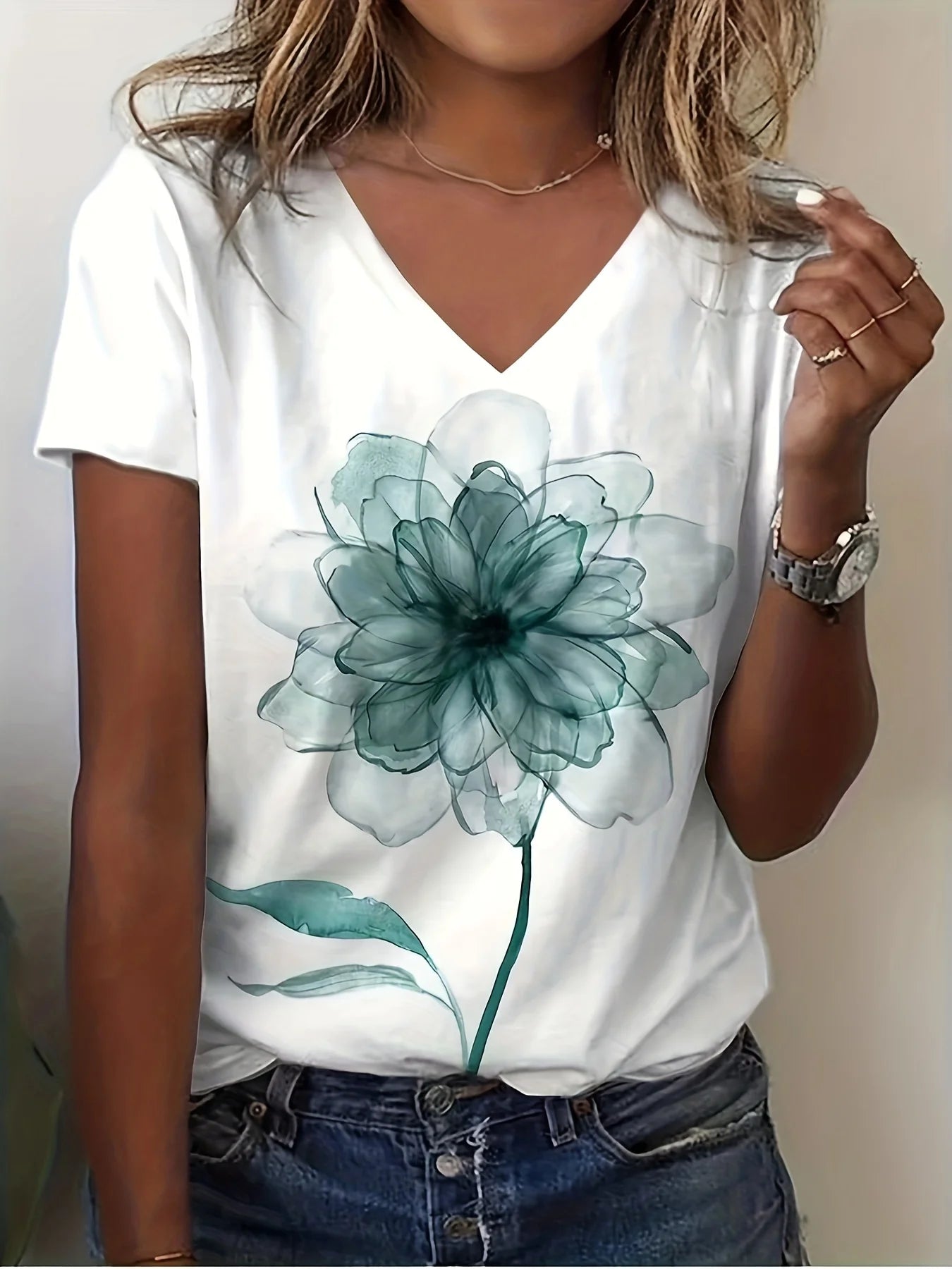 Plus Size Elegant Casual Woman T-Shirt Fashion Loose T-Shirt Woman Temperament Long sleeve T-Shirt Holiday Weekend