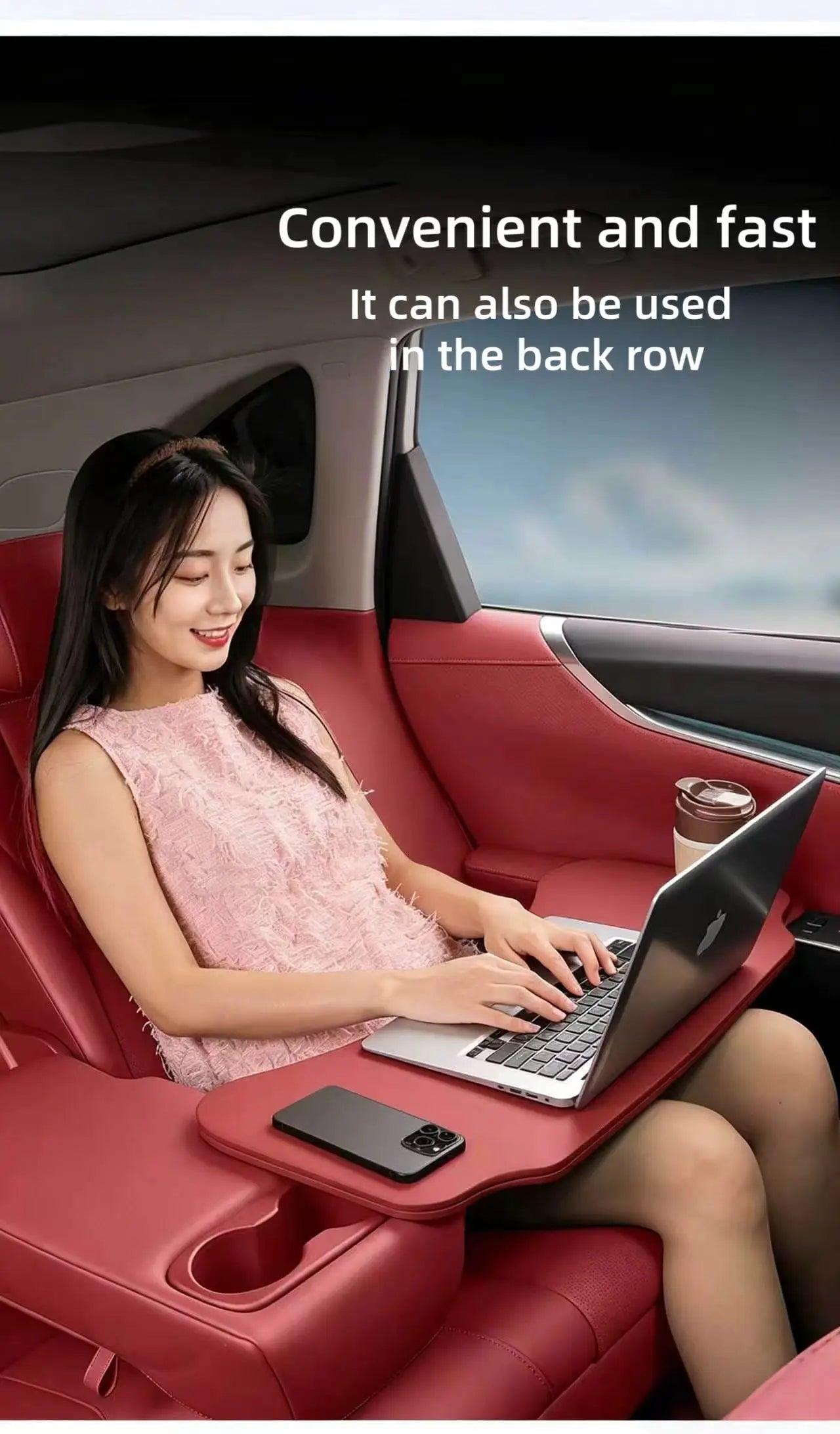NAPP Material Universal Car Table Dining Cup Holder Wheel Tray Travel Fold Desk Laptop Portable Office Table Car Accessories