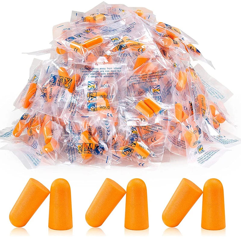 10Pairs Soft Orange Foam Ear Plugs Tapered Travel Sleep Noise Prevention Earplugs Noise Reduction Insulation Ear Protection