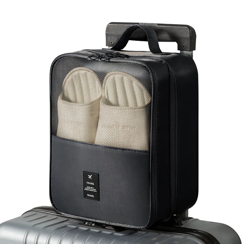 Travel Shoe Bags for Packing in Suitcase Shoe Travel Bag Organizer with Handle Multi-Layer Compartments Holds 3 Pairs of Shoes