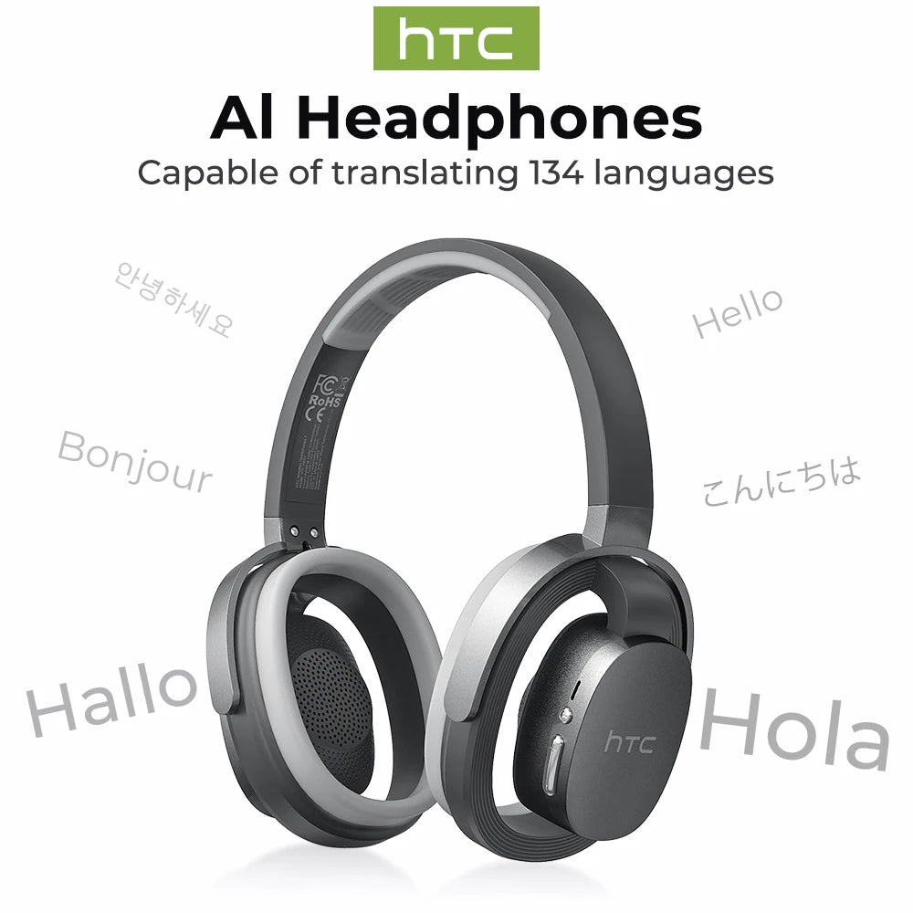 HTC HP07 Bluetooth V6.0 Wireless Open-Ear Headphones Foldable Punchy Bass Headset for PC Laptop phone TV lightweight Hollow Airy