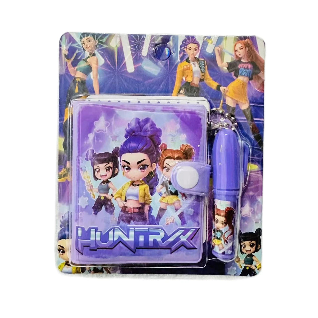 Anime Gilr Hunters Lumi Mila Zoi Mini Notebook with Ballpoint Pen, Cartoon Pocket Notepad Stationery Set School Supplies Birthda