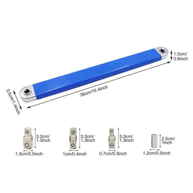 Compact Offset Extension Wrench 4 Adapter Dual Purpose Impact Socket Ratchet for Automotive Hand Tool