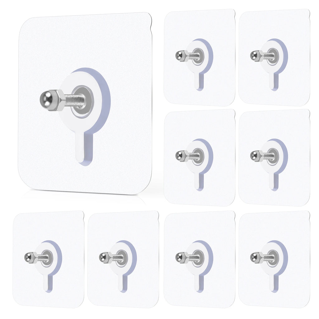 10Pcs No Trace Screw Stickers Invisible Nails Self Adhesive Thick Glue Wall Hooks Non Trace Hook Kitchen Sticker Home Use Multi