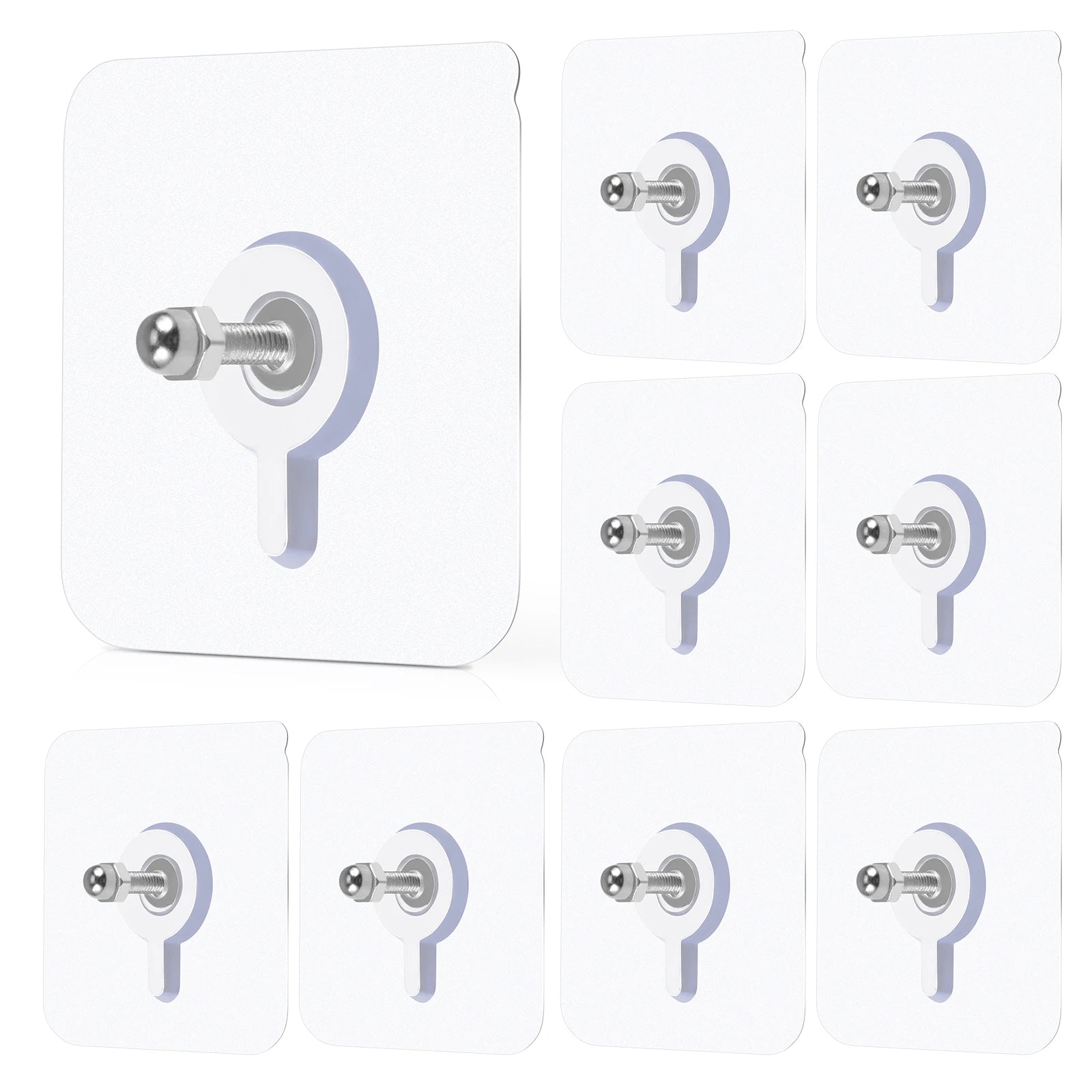10Pcs No Trace Screw Stickers Invisible Nails Self Adhesive Thick Glue Wall Hooks Non Trace Hook Kitchen Sticker Home Use Multi