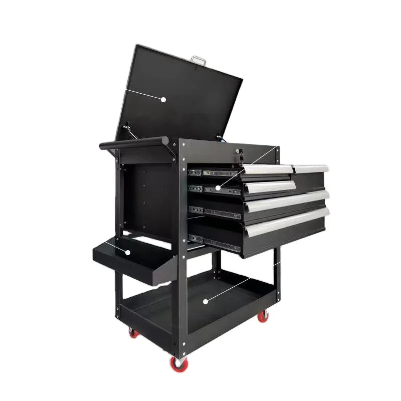 Quality Choice 5-Drawer Rolling Tool Cabinet Stainless Steel Mechanic Tool Box for Workshops Durable Metal Tool Trolley