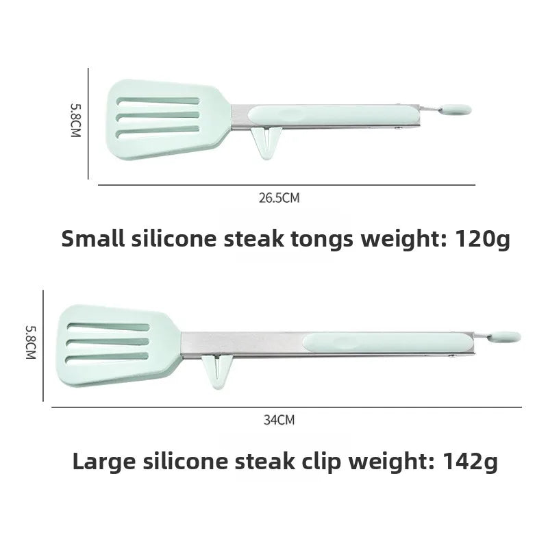9" & 12" Silicone Food Tongs Set, Heat Resistant BBQ Clips for Steak Bread, Wholesale Available