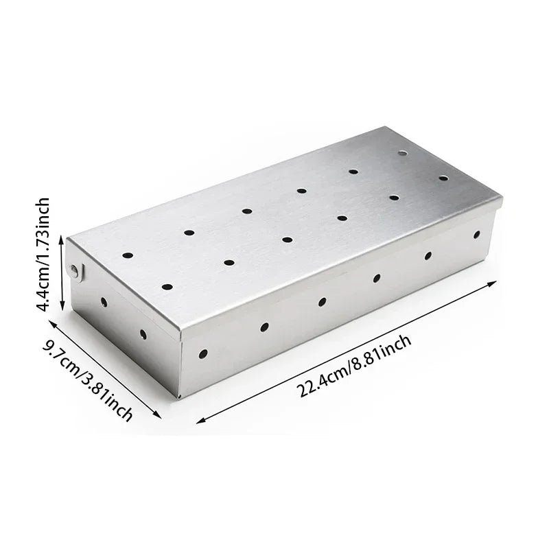 1pcs Stainless Steel Smoked Box Barbecue Sawdust Smoked Box Adds Smoked Barbecue Flavor To Gas Or Charcoal Grills Hot Sale