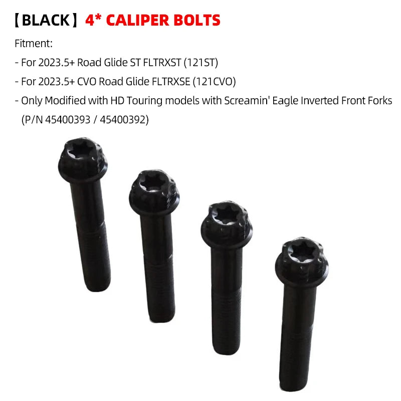 Road Faith Titanium Alloy Motorcycle Caliper Bolt Front Fender Bolts Anti-theft For HD 121CVO 121ST 24-up 117 Road/ Street Glide