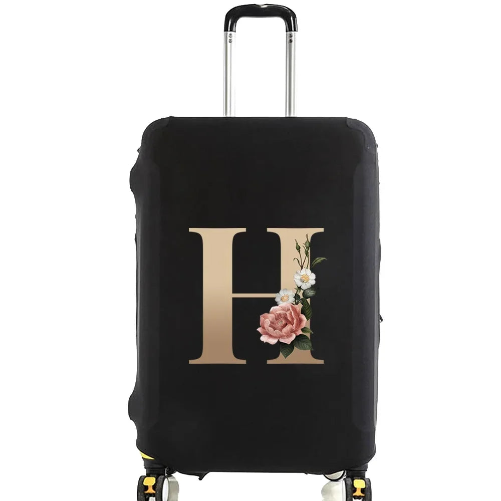 Travel Suitcase Protective Covers Thick Elastic Luggage Cover Protector for 18"-28"Baggage Travel Bag Case Gold Letter Printed