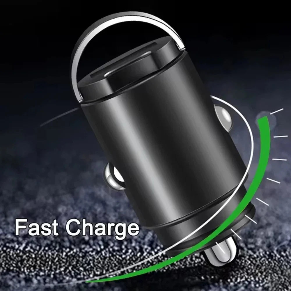 100W Mini Car Charger Fast QC3.0 PD30W USB Type C 2 Port For iPhone 16 17 Pro MAX Samsung Fast Charging Car Charger Adapter