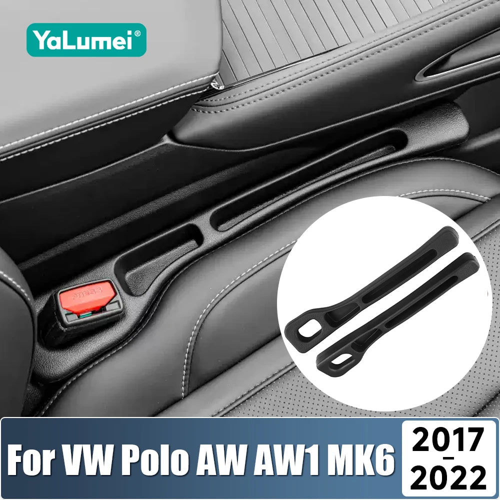 For Volkswagen VW Polo AW AW1 MK6 2017 2018 2019 2020 2021 2022 Car Seat Leak Proof Strips Gap Side Seam Storage Accessories